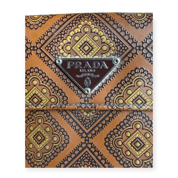 Rare Authentic Prada Printed Leather Wallet | Geometric Motif - Picture 8 of 8